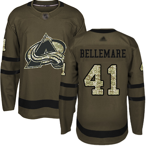 Adidas Avalanche #41 Pierre-Edouard Bellemare Green Salute to Service Stitched Youth NHL Jersey